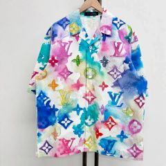 ルイ·ヴィトン ウォーターカラー モノグラム ハーフスリーブ シャツ L