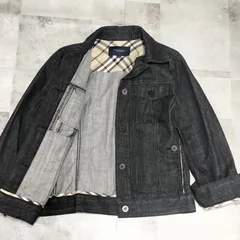 【極美品】BURBERRY LONDON デニムジャケット ノバチェック ブラックデニム チャコールグレー 濃灰色 バーバリーロンドン サイズ40 Lサイズ相当 襟裏刺繍