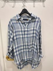 ポロラルフローレン リネン100% チェック プルオーバーシャツ M - メルカリ