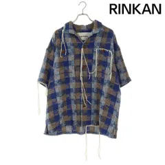 アンダースンベル  KENLEY CHECK OPEN COLLAR SHIRT チェック柄オープンカラー半袖シャツ メンズ XLのサムネイル