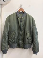 美品 米国製 アルファ MA-1 セージグリーン エドウィン商事 短丈 S