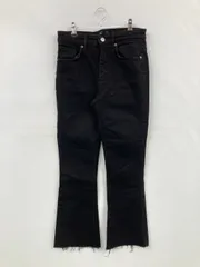 ZARA ザラ デニムパンツ EUR 36 ブラック クロップド・半端丈 フルレングス 無地 スタンダード フレア・ブーツカット ハイウエスト リジッド・ワンウォッシュ