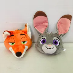 【未使用品】【タグ付き】 ズートピア 立体フェイスポーチ ニック・ワイルドとジュディ・ホップス 株式会社エリザ ディズニー Disney