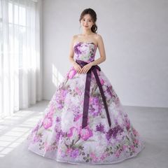 エメ Aimer 花柄 ベアトップ ロングドレス セット - メルカリ