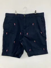 TOMMY HILFIGER トミーヒルフィガー チノパンツ 36 ネイビー ハーフ・ひざ丈 ワンポイント 刺繍 スタンダード レギュラー