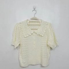 6(ROKU) ポロシャツ オレンジ 春夏 トップス コンパクト丈 こなれ感