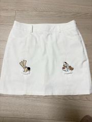 新品 タンスウィズドラゴン チビドラ 刺繍 キュロット スカート 白 
