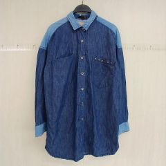 新品同様 タグ付 STUSSY デニム シャツ 刺繍 インディゴ M 色褪せ加工 