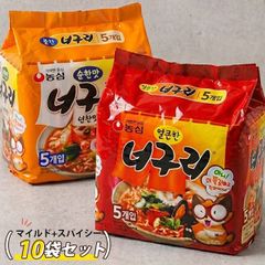 [농심] 노구리라면 마일드 맛 5봉 + 매운맛 5봉 세트 / 120g×10봉 일본 버전 한국라면 노구리 멀티팩