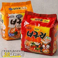 [農心] ノグリラーメン マイルド味5袋+スパイシー味5袋 セット / 120g×10袋 日本バージョン 韓国ラーメン ノグリ マルチパックのサムネイル