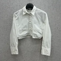 95 ザラ レディース クロップド ポケット シャツ