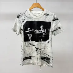 オフホワイト 半袖 Tシャツ グラフィック プリンティング ブランド ストリート JS42のサムネイル