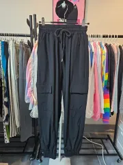 黒色 カーゴ ジョガー パンツ ウエストゴム ズボン