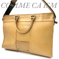 【B5267】 COMME CA ISM コムサイズム 2way ハンドバッグ ショルダーストラップ ビジネスバッグ レザー メンズ ロゴ型押し