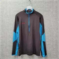 1012 MAMMUT ダークブラウン ジップ Tシャツ メンズ95のサムネイル