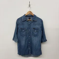 Lee リー ヴィンテージ 7分 デニムシャツ レディース XL