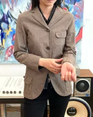 34 Jil Sander ジルサンダー ブラウン デニム 3ボタン テーラード ジャケットのサムネイル