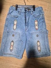 KAPITAL 14ozデニムショートパンツ（スタッズリメイク） 34 新品