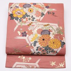 V3468 ○高級 正絹 草木染 唐織 六通 袋帯 蝶々 - メルカリ