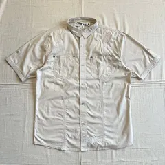 極希少　〜00s　archive　アーカイブ古着　PELLE PELLE PREMIUM　ペレペレ・プレミアム　両面ロゴ刺繍　ウエスタン調　半袖ワークシャツ　刻印入りボタン　ロールアップ可能袖　内側ベロアライン　一点物　XL　ストリート　B-BOY　Y2Kのサムネイル