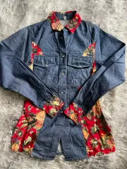 モスキーノ ヴィンテージ フラワー デニム シャツ 花柄 POINTのサムネイル
