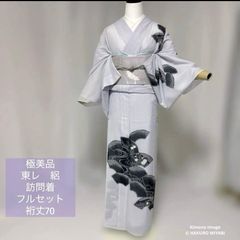 極美品 東レシルック 絽 訪問着 フルセット 裄70 白菫色 夏フォーマル