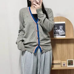 正規品 ラコステ グレー ウール カーディガン 105