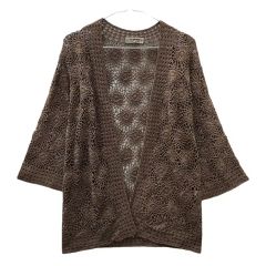 ヴィンテージ KEITH 花柄ジャガード ケーブルニットカーディガン