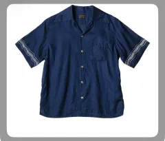 kapital フレンチクロスリネン ラングルカラーアロハシャツ（スフレ紋pt） KAPITAL フレンチ クロス リネン レン 랭글 カラー アロハ 半袖 シャツ