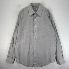 古着 90's/90年代 ヴィンテージ ブルックスブラザーズ Brooks Brothers 長袖シャツ USA製 M  グレー系 ストライプ メンズ