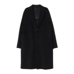 セオリー 21FW ウールカシミア100% ハンドメイド シングル ロング コート ブラック