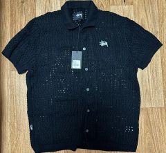 ☆新品/海外限定/stussy/クロシェニットシャツ/BL/Lサイズ☆ - メルカリ