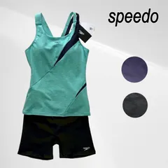 【タグ付き・未使用品】 speedo スピード フィットネス 水着 セパレート ディアゴナ セパレーツ スポーツ用 スイムウェア 上下 2点 セット セットアップ スイミング 水泳 スイム エクササイズ 産後 マタニティ ダイエット UV加工 UPF50＋ ①