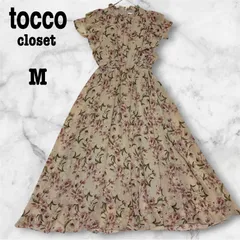 トッコクローゼット tocco closet 花柄ロングワンピース M ウエストゴム フリル 清楚商品