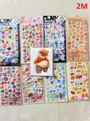 ぷっくりシール8枚＋柴犬スクイーズセット 立体シール ステッカー デコ素材 手帳デコ 韓国風 かわいい まとめ売り 新品 匿名配送 即購入OK
