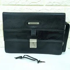 BURBERRY　バーバリー　レザー　セカンドバッグ　クラッチバッグ　ブラック