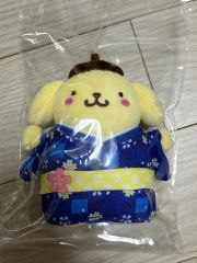 ポムポムプリン　マスコット　浴衣　和服　ポムポムプリンカフェ ポムポムプリン カフェ ぬいぐるみ 浴衣 - メルカリ