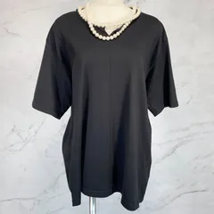 JUNYA WATANABE ジュンヤワタナベ　23SS 半袖　Tシャツ　パールネックレス付き　ブラック　黒　黒色　コットン　綿　日本製　Sサイズのサムネイル