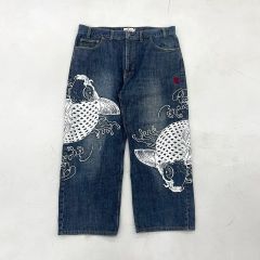 超希少・極美品】EVISU PARIS 38インチドラゴン刺繍 ジーンズ 濃紺 