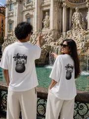 完売 STUSSY ステューシー エンジェル エイトボール グラフィック 半袖 Tシャツ