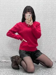 Andersson Bell(アンダースンベル) ヴィンテージ カジュアル ディープレッド ケーブル編み ニット M C10956のサムネイル