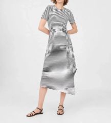 S MAX MARA コットン シルク ストライプ ワンピース - メルカリ