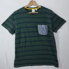 M ) ユニクロ X マイケルバスティアン ストライプ ポケット 半袖Tシャツ