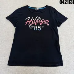 164 Tommy Hilfiger トミーヒルフィガー ブラック 半袖 Tシャツ 0421(3)