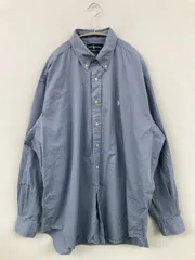 Ralph Lauren ラルフローレン シャツ/ブラウス XL ブルー コットン 無地 ワンポイント ブランドロゴ 長袖 ボタンダウン