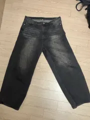 ブラックデニム ワイド パンツ