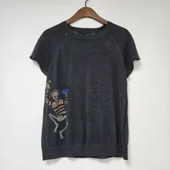 ZADIG&VOLTAIRE ザディグ・エ・ヴォルテール ドクロ プリンティング 半袖 Tシャツ ブラックのサムネイル