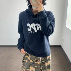 A.P.C. アーペーセー 白 ロゴ ネイビー フーディーのサムネイル