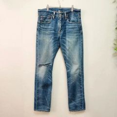 ヒステリックグラマー スタッズ ダメージ加工 赤耳 w30 裾上なし 着画