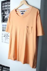 (2XL-3XL) Tommy Hilfiger トミーヒルフィガー オーバーサイズ 半袖 Tシャツ オレンジ-18401